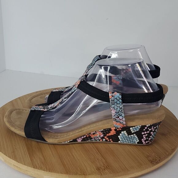 Alfani Women's Step 'N Flex Strappy Voyage Wedge Sandals Snakeskin Print Size 10 - Picture 3 of 11